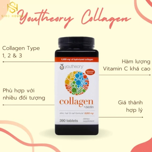 Viên uống Collagen Youtheory 390 viên của Mỹ