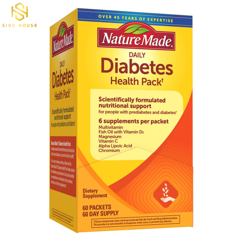 Viên Uống Đa vItamin Cho Người Tiểu Đường NATURE MADE Daily Diabetes Health Pack 60 gói