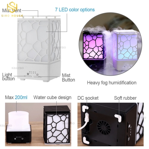 Máy khuếch tán tinh dầu siêu âm lập phương Water Cube 200mL