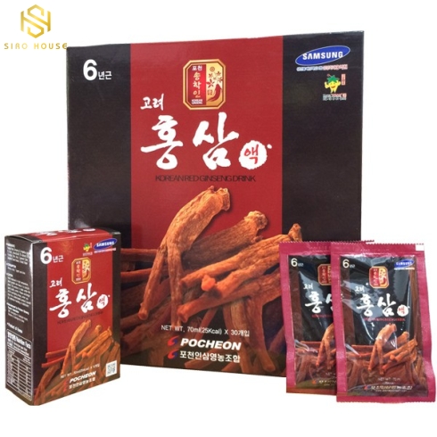 Nước hồng sâm POCHEON Korean Red Ginseng 100% 30 gói x 70mL 