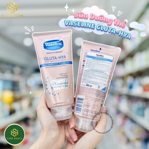 Sữa dưỡng thể Giúp Hỗ Trợ Sáng Da VASELINE Nâng Tông Gấp 4 Lần Gluta-Hya Niacinamide Tone-Up 300Ml