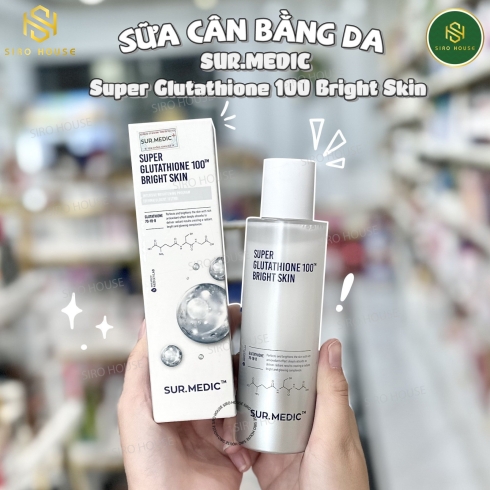 Nước hoa hồng dưỡng trắng da SUR.MEDIC + Super Glutathione 100 Bright Skin (145ml)