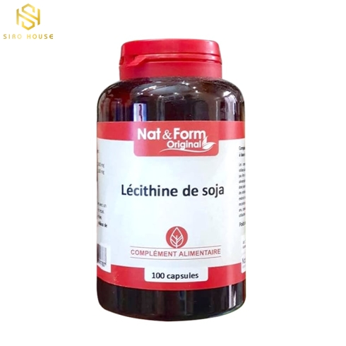 Viên uống tinh chất đậu nành LECITHIN Nat&Form 100 viên Pháp