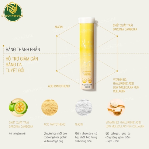 Viên Sủi Giảm Cân CRYSTAL Slim & Shining Tablets (18 VIÊN)
