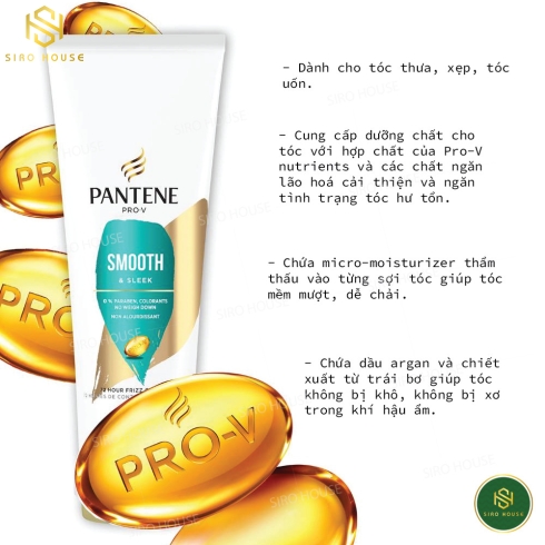 Dầu Xả Pantene Smooth & Sleek Conditioner (308ml )
