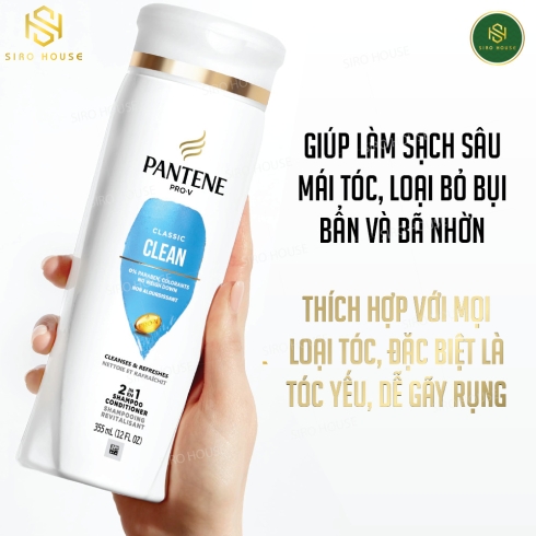 Dầu Gội Xả 2in1 PANTENE Sạch Sâu Chắc Khỏe 750ml Classic Clean 2in1 Shampoo & Conditioner