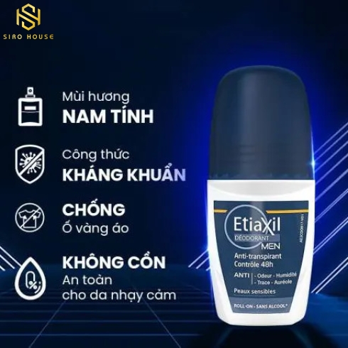 Lăn Khử Mùi ETIAXIL Deodorant Men Anti-Transpirant Controle 48h