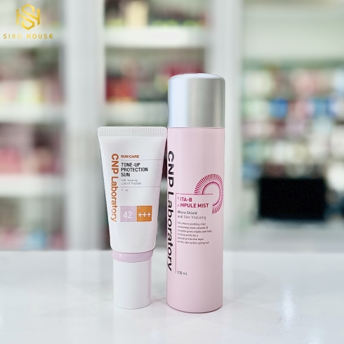 Set kem chống nắng CNP Laboratory Tone-Up Protection Sun SPF 42/PA+++ tặng xịt khoáng 