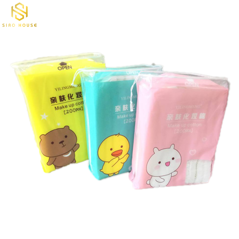 Bông tẩy trang LINE FRIENDS Gấu Vịt Thỏ 200 miếng