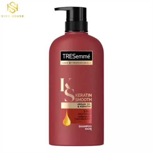 Dầu gội TRESEMME Keratin Smooth Thái Lan 450ml màu đỏ 5in 1 suôn mượt vào nếp