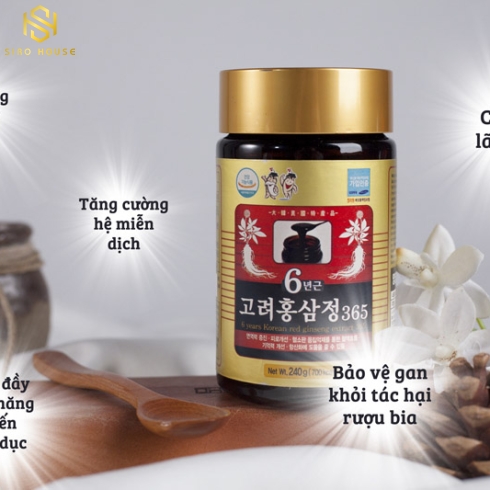 Cao Hồng Sâm Taewoong Food 6 Years Korean Red Ginseng Extract 365 (240g x 4 lọ)