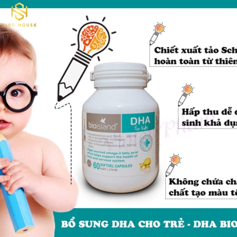 Viên bổ sung DHA for kids BIOISLAND 60 viên