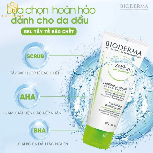 Tẩy tế bào chết BIODERMA Sébium Gel Gommant 100mL