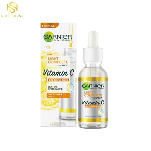 Tinh chất tăng cường sáng da mờ thâm Garnier Light Complete 30x Vitamin C Booster Serum 30ml