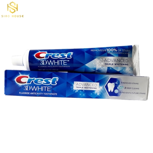 Kem đánh răng CREST 3D White Advanced Whitening Triple 158g