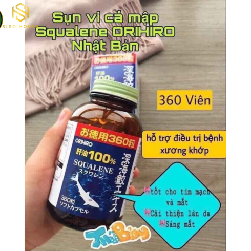 Sụn vi cá mập ORIHIRO Squalene Nhật Bản (360 viên)