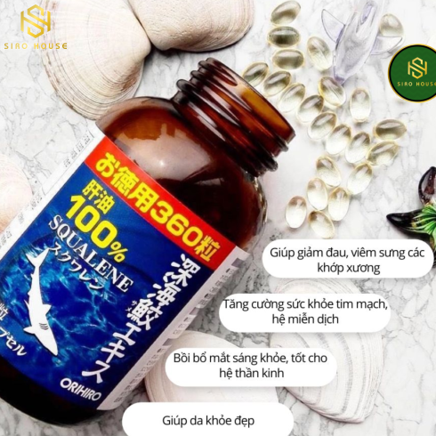 Sụn vi cá mập ORIHIRO Squalene Nhật Bản (360 viên)
