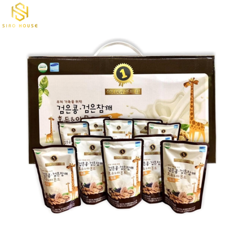 Sữa óc chó, hạnh nhân, đậu đen GOLDEN HEALTH 20 túi x 195ml 