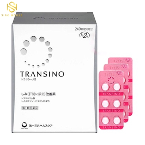 Viên uống trị nám, tàn nhang và trắng da TRANSINO Whitening 240 viên