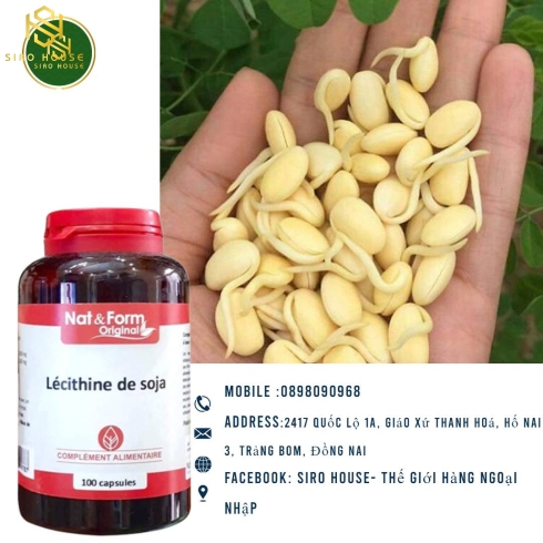 Viên uống tinh chất đậu nành LECITHIN Nat&Form 100 viên Pháp