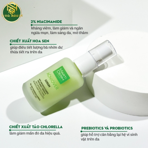 Tinh chất giảm mụn & kiểm soát nhờn MARTI DERM Acniover Serum 30mL 
