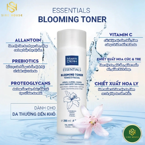 Nước cân bằng MARTI DERM Blooming Toner 200mL 
