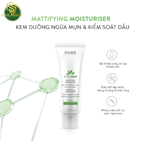Kem dưỡng ẩm BABE Stop Akin Hidratante Matificante 50mL