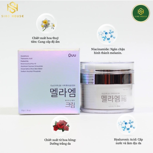 Kem trị nám MELA M Quu Whitening Magic Cream 50g