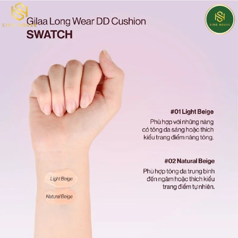 Phấn nước GLAMRR Q Long Wear Dd Cushion SPF50+/PA++++ #01 & 02