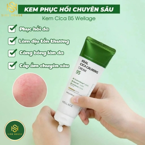Kem dưỡng WELLAGE Real Cica Calming 95 Cream 80mL 