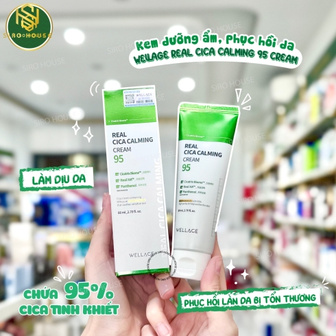 Kem dưỡng WELLAGE Real Cica Calming 95 Cream 80mL 