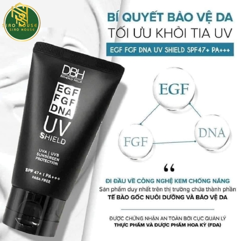 Kem chống nắng DBH EGF UV Shield SPF47 PA+++ 60mL