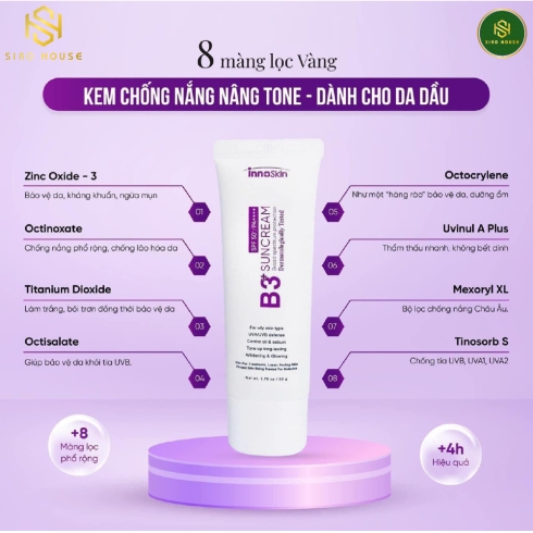 Kem chống nắng INNOSKIN B3+ Suncream 50g 