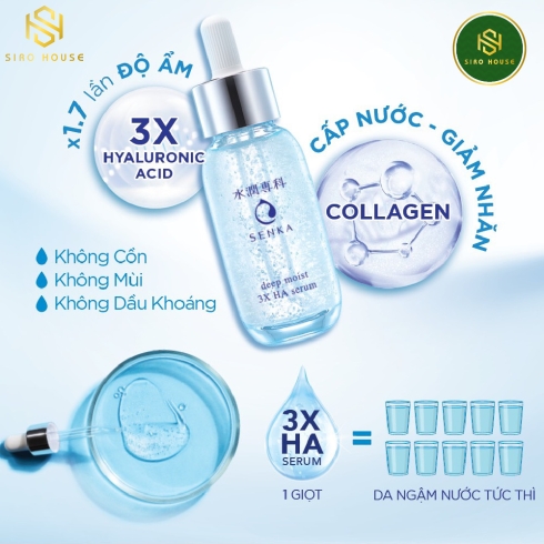 Tinh chất dưỡng ẩm chuyên sâu và ngừa lão hoá SENKA Serum Deep Moist 3X HA Serum 30mL
