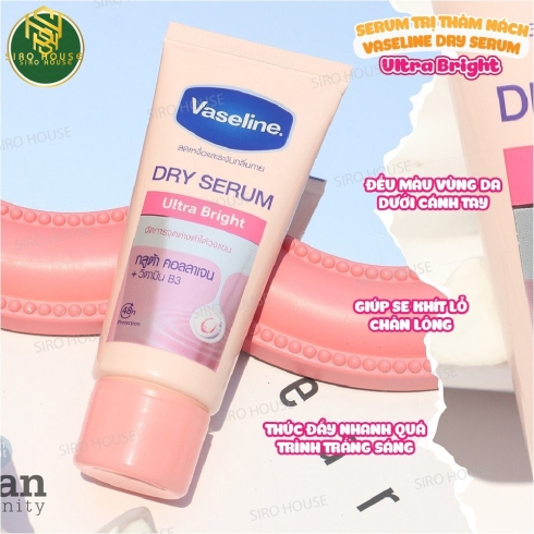 Serum dưỡng trắng vùng nách VASELINE Dry Serum #Ultra Bright 50mL 