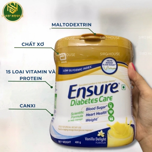 Sữa bột dành cho người tiểu đường ENSURE Diabetes Care Vanilla Delight 400g