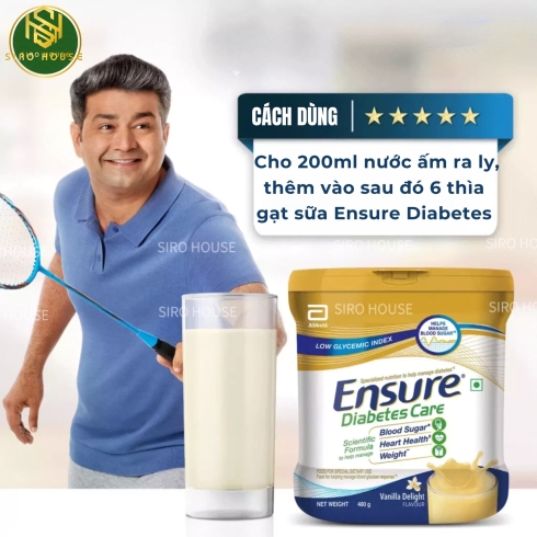 Sữa bột dành cho người tiểu đường ENSURE Diabetes Care Vanilla Delight 400g