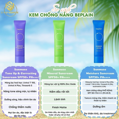 Kem chống nắng BEPLAIN Sunscreen SPF 50+ PAA++++ 50mL