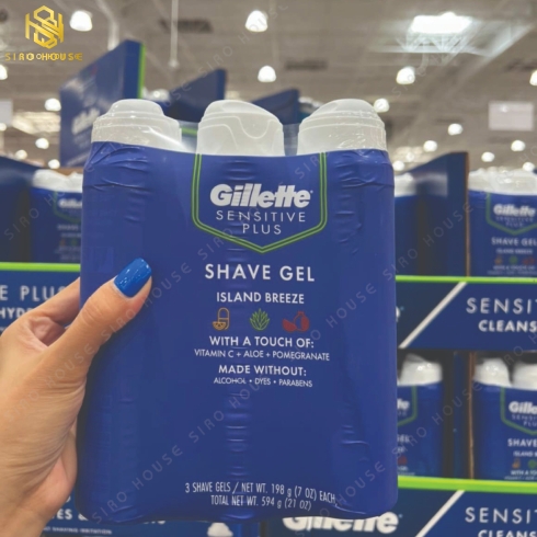Gel cạo râu GILLETTE Sensitive Plus Island Breeze 198g 