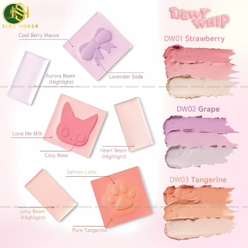 Má hồng kem BLACK ROUGE Dewy Whip Cheek And Beam 