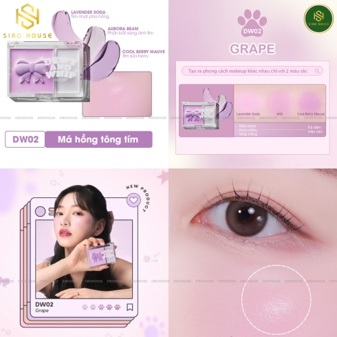 Má hồng kem BLACK ROUGE Dewy Whip Cheek And Beam 