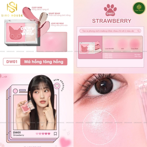 Má hồng kem BLACK ROUGE Dewy Whip Cheek And Beam 