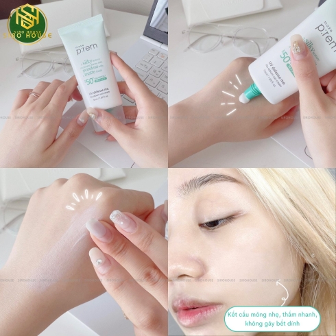 [No box] Kem chống nắng MAKE P:REM Uv Defense Me No Sebum Sun Cream SPF 50+ PA++++ 40mL (Xanh lá)