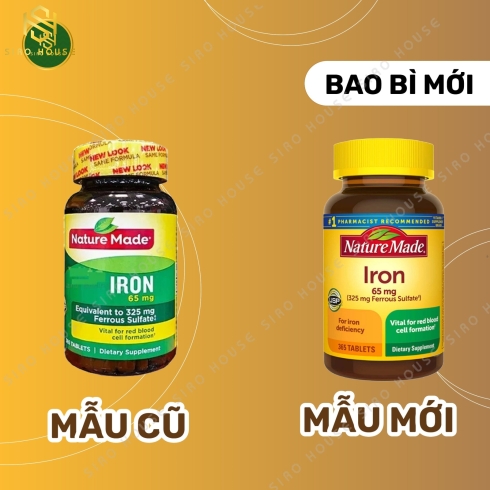 Viên bổ sung sắt NATURE MADE Iron 65mg 365v viên