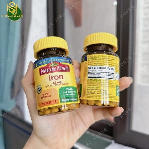Viên bổ sung sắt NATURE MADE Iron 65mg 365v viên