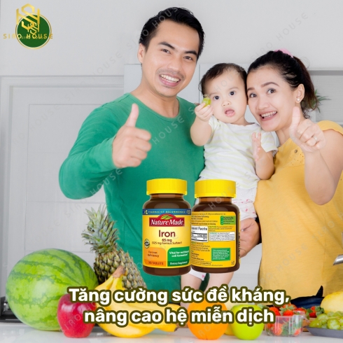 Viên bổ sung sắt NATURE MADE Iron 65mg 365v viên