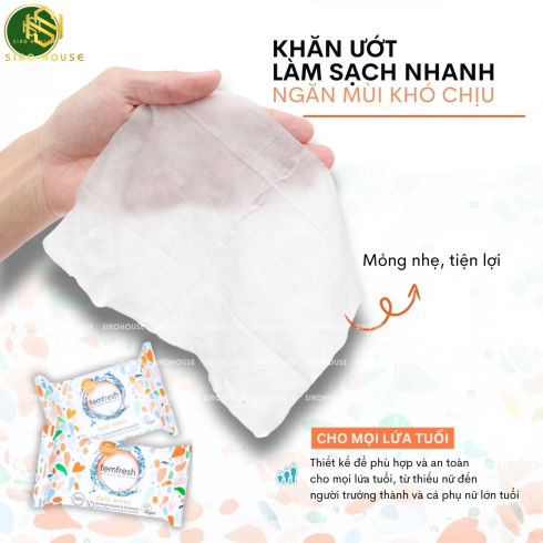Khăn ướt vùng kín FEMFRESH Intimate Skin Care Daily Wipes 25 tờ