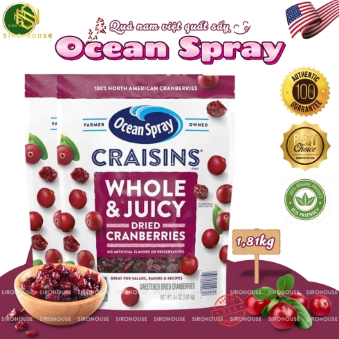 Nam việt quất sấy OCEAN SRAY Craisins Dried Cranberries 1.81kg