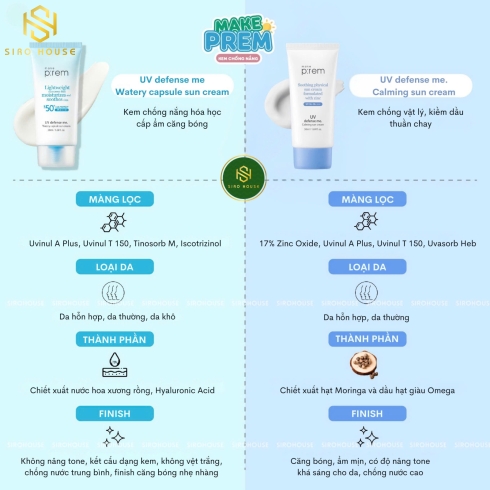 Kem Chống Nắng Nâng Tone, Kiềm Dầu, Dưỡng Ẩm Make P:rem UV Defense Me Sun Cream SPF50+/PA++++ 50ml