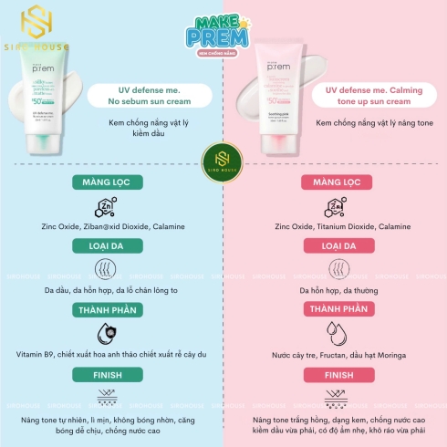 Kem Chống Nắng Nâng Tone, Kiềm Dầu, Dưỡng Ẩm Make P:rem UV Defense Me Sun Cream SPF50+/PA++++ 50ml